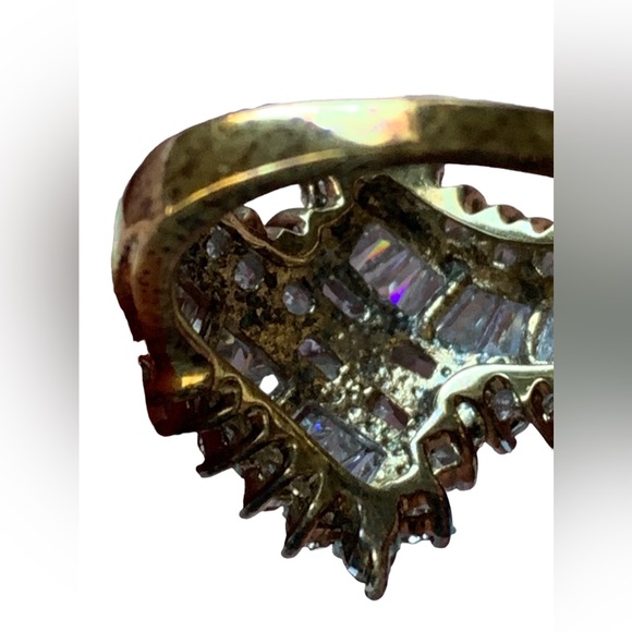 Thailand Cubic Zirconia Gold Plated Dinner Ring Woman’s Jewelry Cocktail Ring - Picture 7 of 8